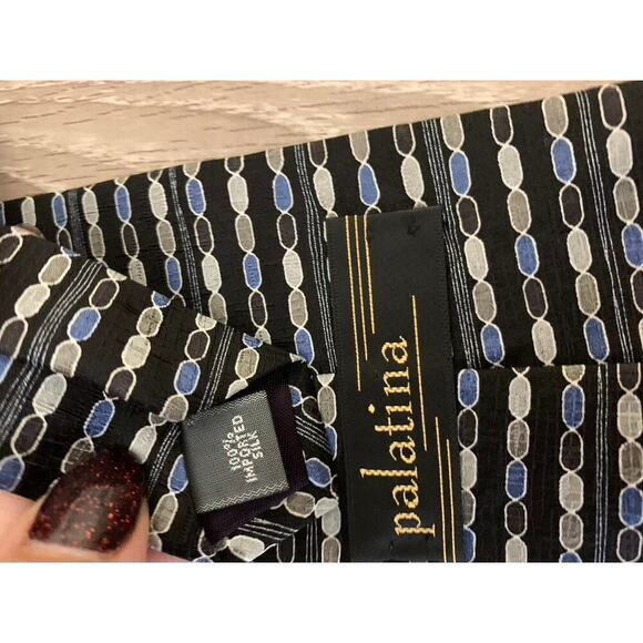 Set of 5 Palatina Vintage Men's Silk Necktie Collection Geometric - Picture 3 of 13